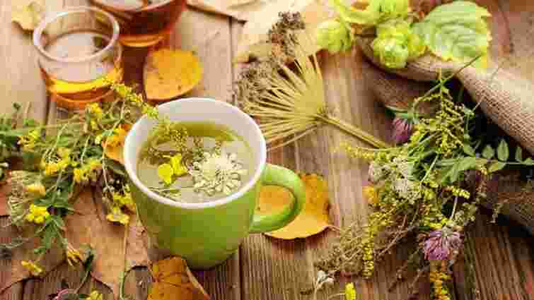 Herbal tea ingredients and kitchen scene